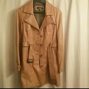 Vintage look,  Leather Trench Coat New
